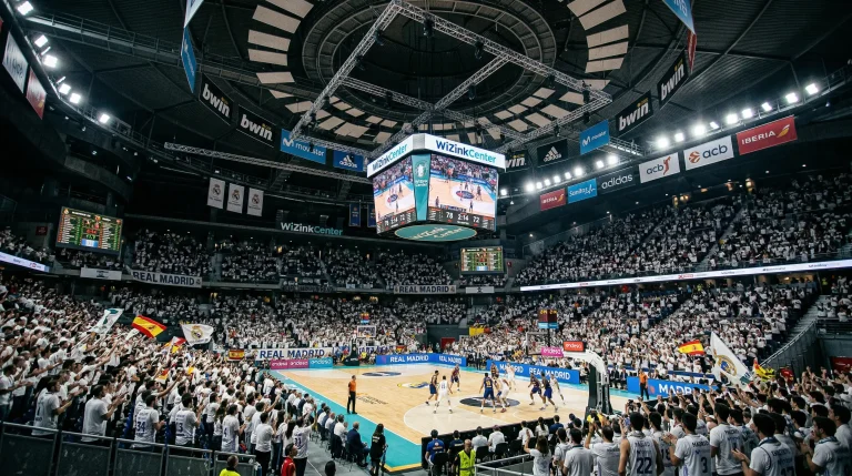 Pabellón WiZink Center de Madrid durante un partido de baloncesto del Real Madrid en Euroliga