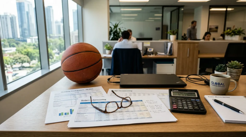 Pantalla de ordenador mostrando una página de registro en una casa de apuestas con un partido de baloncesto de fondo