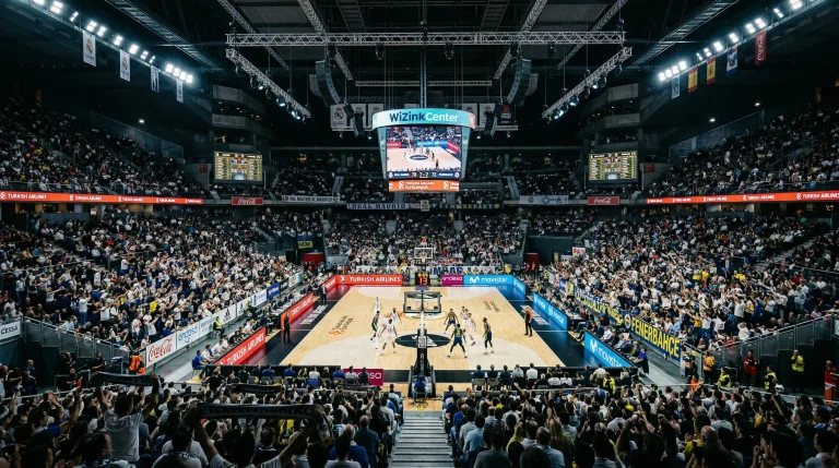 Despacho con documentos financieros y un balón de baloncesto sobre la mesa